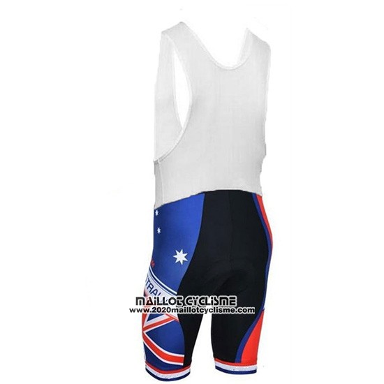 2018 Maillot Ciclismo Australie Bleu et Rouge Manches Courtes et Cuissard
